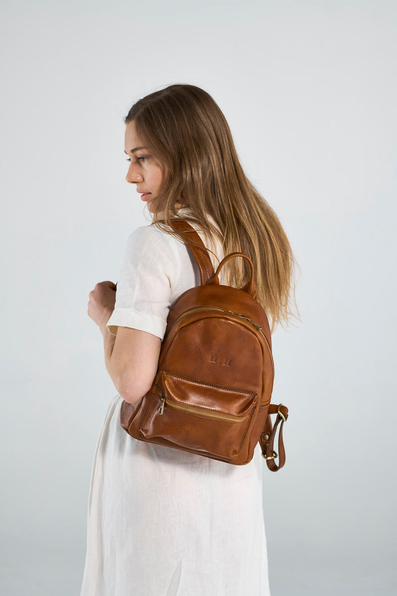 cognac mini backpack Atelier Small Backpack Cognac